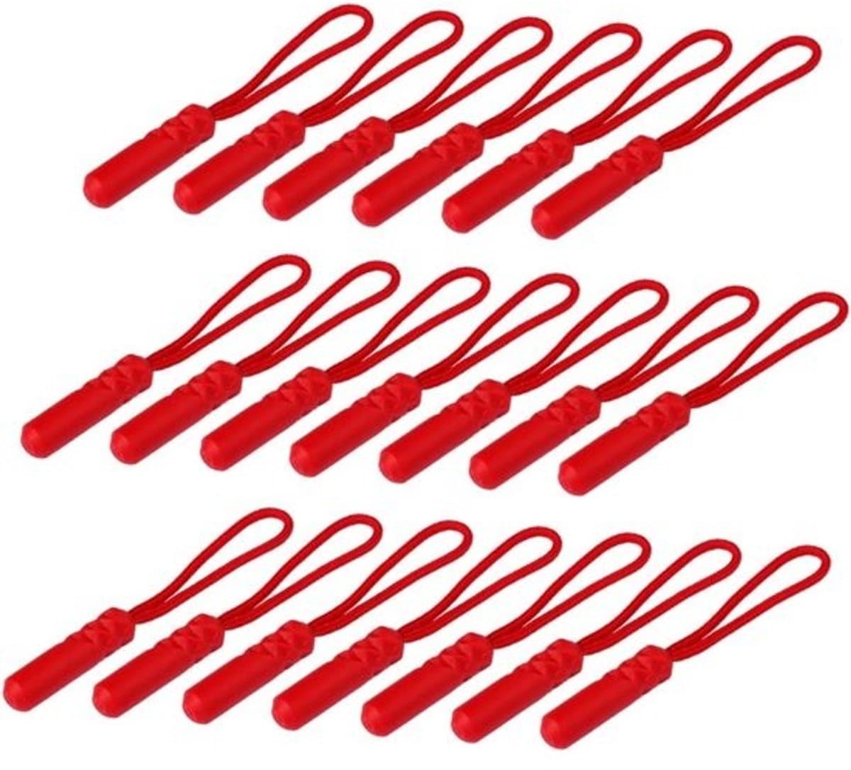 Operitacx 40stuks Zipper Pullers Met Cylindrische Kop Sterke Verlengstukken Voor Tassen Kleding Rugzakken Koffers Voor Thuis Winkelgebruik Rood — afbeelding 1