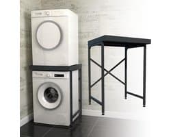 Apparaat Stapelrek - Wasmachine Droger - Ruimte Besparen - Met Anti-Kantel - 60 x 67 x 95 cm - Grijs