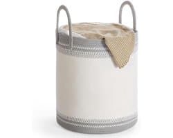PromoHome Opbergmand voor Wasgoed met Trekkoord - 60 Liter Duifgrijs