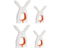 Set van 4 - Handdoekclips voor strandstoelen - Kledingclips - Windbestendige kledingclips voor balkon - Stevige clips - 2 grote en 2 kleine clips (oranje)