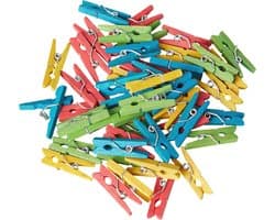 Kleurige Mini Wasknijpers voor Knutselen en Decoratie - 48 Stuks