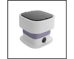 Draagbare Mini-Wasmachine – 10L 40W – Opvouwbaar & Halfautomatisch – Voor Gezinnen, Appartementen & Slaapzalen – Paars/Kaki