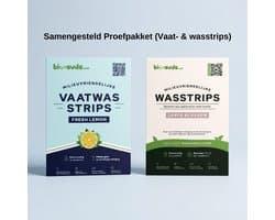 Bio-Suds® - Samengesteld Proefpakket - Wasstrips proefpakket - Wasmiddeldoekjes - Vaatwasserstrips - Vaatwasstrips - Vaatwasser stripdoekjes - 20 wasjes (10 strips)