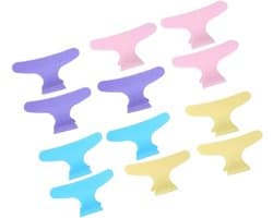 12 Stuks Vlinder Kappersklemmen - Kleurrijke Haarclips Zonder Merk voor Knippen en Stylen