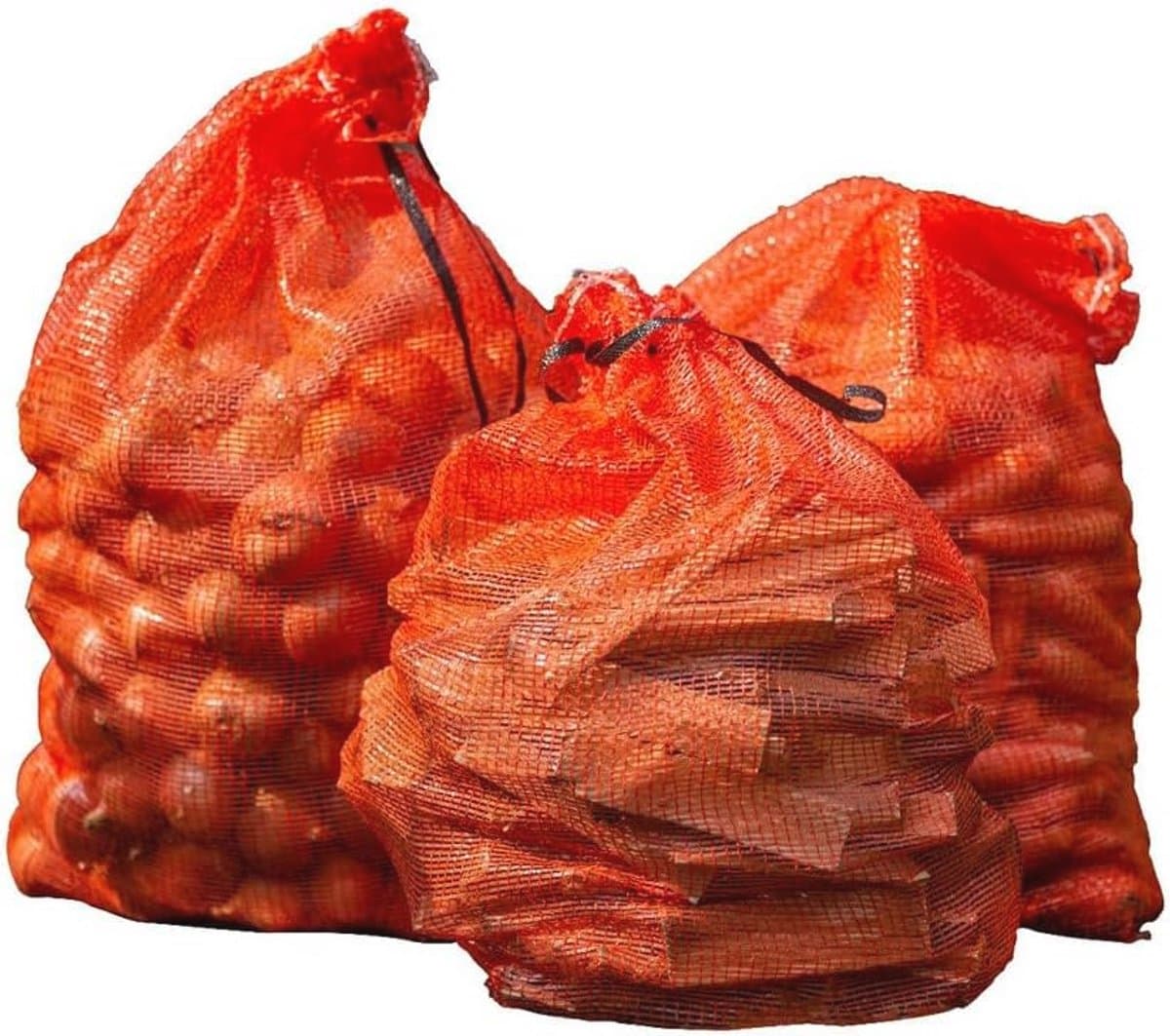 Hangend gaas opbergnet voor groenten en hout - 52 x 82 cm — afbeelding 1