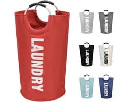 Wasmand-inklapbare wasmand-opbergmanden-camping wasmand-Grote wasmand 115L - Opvouwbare waszak - Onafhankelijke wasmand met hoge voet - Opvouwbare wasemmer -Draagbaar-Slijtvast en eenvoudig te reinigen-Waterdicht en geurbestendig-rood — afbeelding 1