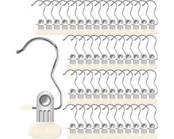 48 Stuks - RVS Wasknijpers - Winddichte Wasknijpers - Houders - Metalen Handdoekclips - Ophangklemmen - Handdoekclips - Handdoekklem - Handdoeklusjes met Clip - Beige