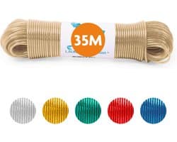 LaundrySpecialist Waslijn - Waslijndraad - Wasdraad - Waslijndraad met stalen kern - 35 meter met stalen kern - Transparant