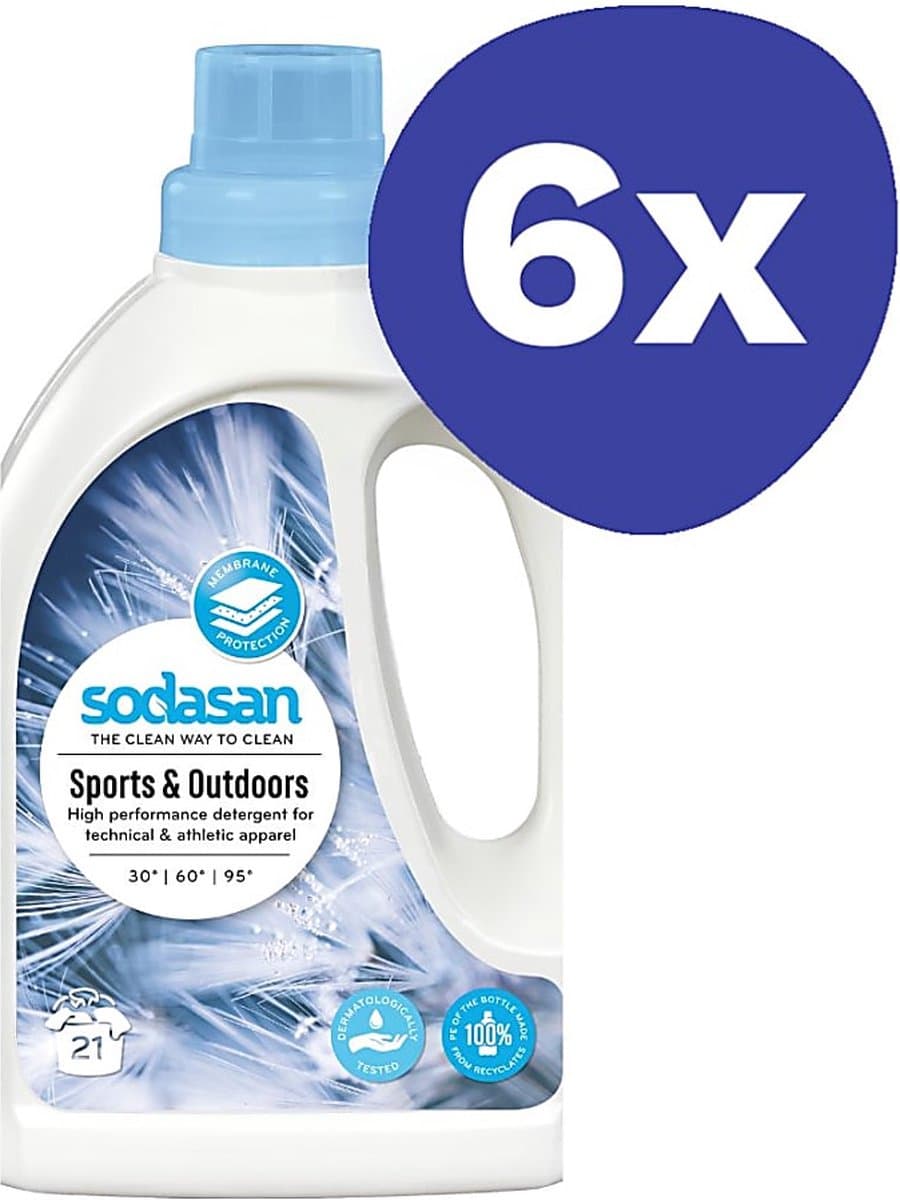 Sodasan Wasmiddel Sports & Outdoor (6x 750ml) — afbeelding 1