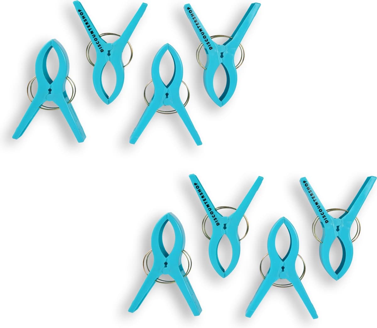Set van 2 Blauwe Kunststof Wasknijpers - 1 Set van 4 Stuks Badhanddoek Knijpers - Afmetingen 15x10x3cm - Voor Klussen en Huishouden — afbeelding 1