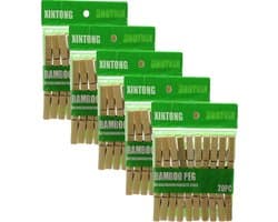 Bamboo Bamboe wasknijpers hout - 40 stuks! - HEAVY DUTY- 6.1 x 1.1 CM
