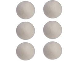 SnelShoppen - 6 Stuks Wol Droogballen - Organische Natuurlijke Wol - Donker Natuurlijk Kleur - Duurzaam Textielverzachter - Verminder Droogtijd - Eco-