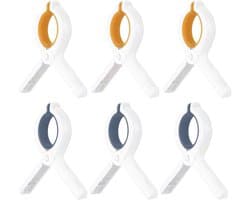 SnelShoppen - 6 Stuks Handige Handdoekclips voor Strandstoel, Bad Clips, Beddengoed en Kleding, Duurzaam PP Plastic met Antislip Pads, Perfect voor Ca