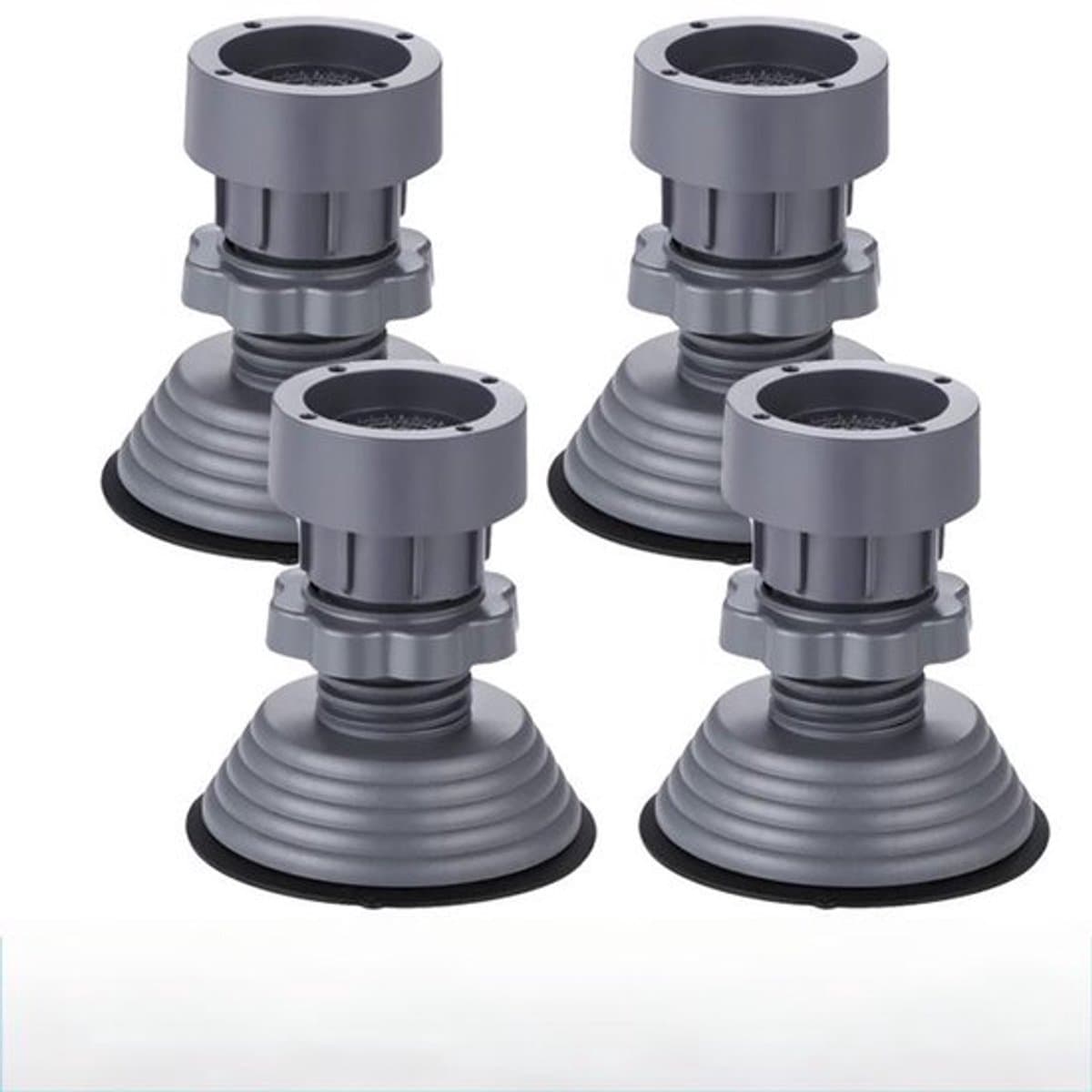 4 stuks Wasmachine Ondersteuning -Verstelbare Hoogte Anti-vibratie Wasmachine Voetkussens voor Wasmachine en Droger-Antislipmat kunststof schokabsorberende beugel-Wasmachine voeten verstelbare voet,grijs — afbeelding 1