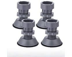4 stuks Wasmachine Ondersteuning -Verstelbare Hoogte Anti-vibratie Wasmachine Voetkussens voor Wasmachine en Droger-Antislipmat kunststof schokabsorberende beugel-Wasmachine voeten verstelbare voet,grijs