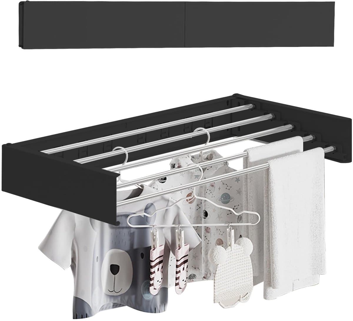 Dailygoods - Opvouwbaar Wanddroogrek voor Binnen en Buiten - 80 cm — afbeelding 1