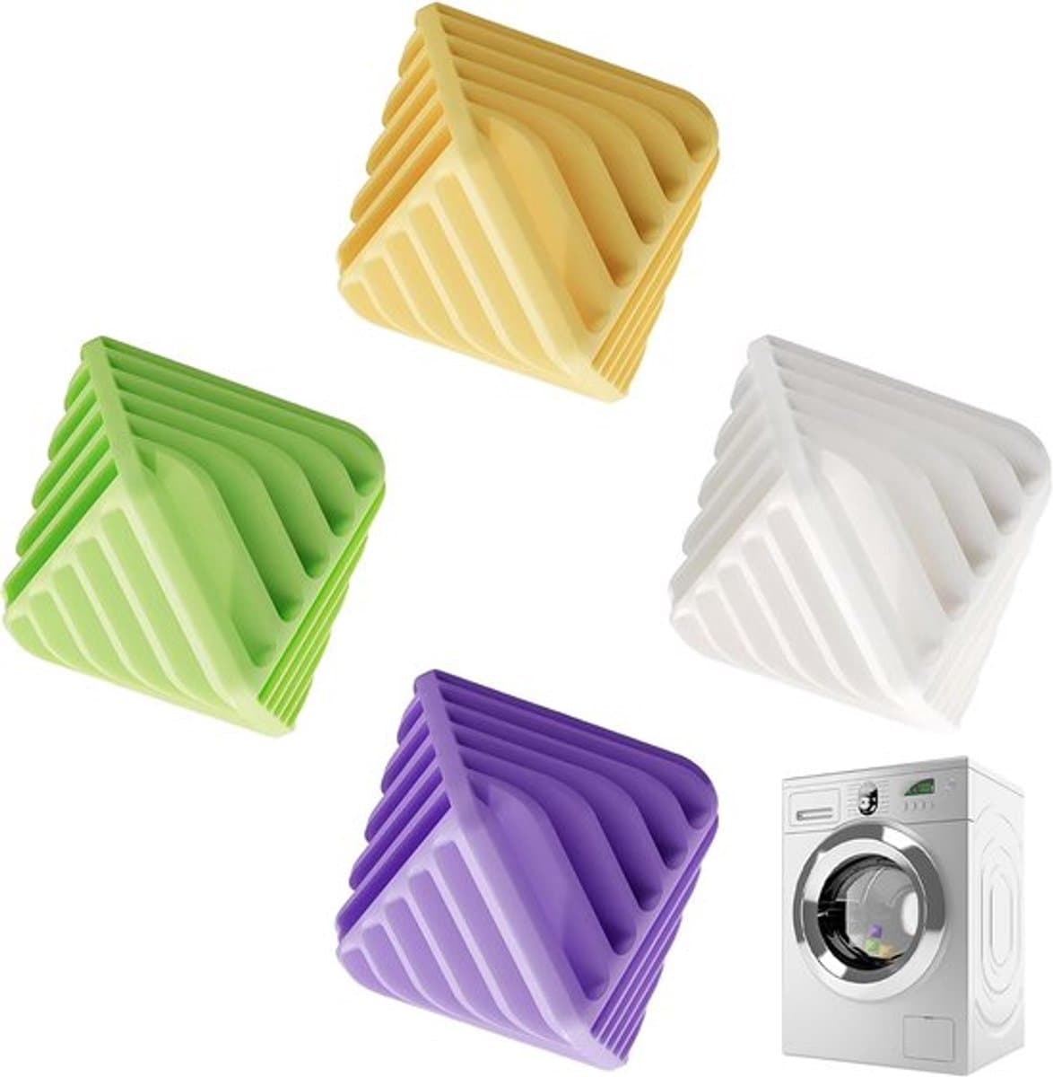 Set van 4 drogerballen, kledingverzorgingsballen, anti‑matten wasverzachterballen, geschikt voor thuis, wasserij, badkamer, reizen, appartement, slaapzaal en hotel — afbeelding 1