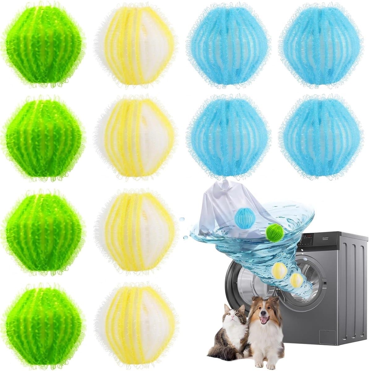 Haarvanger voor wasmachine - 12 stuks - nylon - herbruikbaar - verwijdert dierenharen - ShopVlot — afbeelding 1