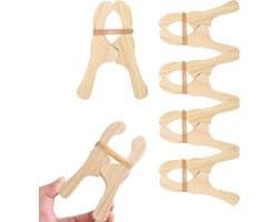 Houten wasknijpers - Kledingknijpers - Huishoudelijk gebruik - Natuurlijk materiaal - 6 stuks - Houtkleur