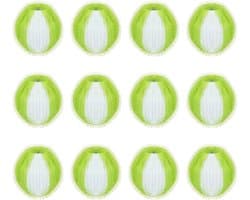 Set van 12 herbruikbare wasballen, haarvanger voor de wasmachine | effectieve haarvanger tegen katten- en hondenharen, voor kleding, handdoeken en beddengoed, mosterdgroen + wit