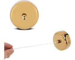 Kleren Droogrek, Intrekbare Waslijn Roestvrij staal Wandgemonteerde Kledinglijn voor Home Camping (Goud)