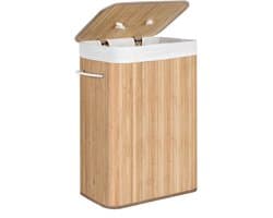uJOY Wasmand - 72 liter - Uitneembare en wasbare waszak - Bamboe ontwerp - Handige draaggrepen - Opvouwbaar - Stevige constructie