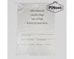 Witte Waszakken 16 Liter | 1000 losse zakken - Sluitkoord | LDPE-plastic | 25 My | 38x54 cm - Waszakken trekkoord, Waszak met tekst, Waszakken camping (03805402300D)
