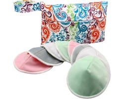 Dailygoods - 8 Wasbare Borstvoeding Tepel Pads met Natte Tas en Waszak