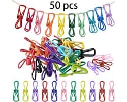 50 stuks - wasknijpers - veerknijpers - metaal knijpers - wasklemmen - Willekeurige kleur - droogrek knijpers - veerklemmen - wasknijper - textielklem - Stevige Klemmen voor Linnen - Sterke Veer Knijpers voor Wasgoed en Huisgebruik