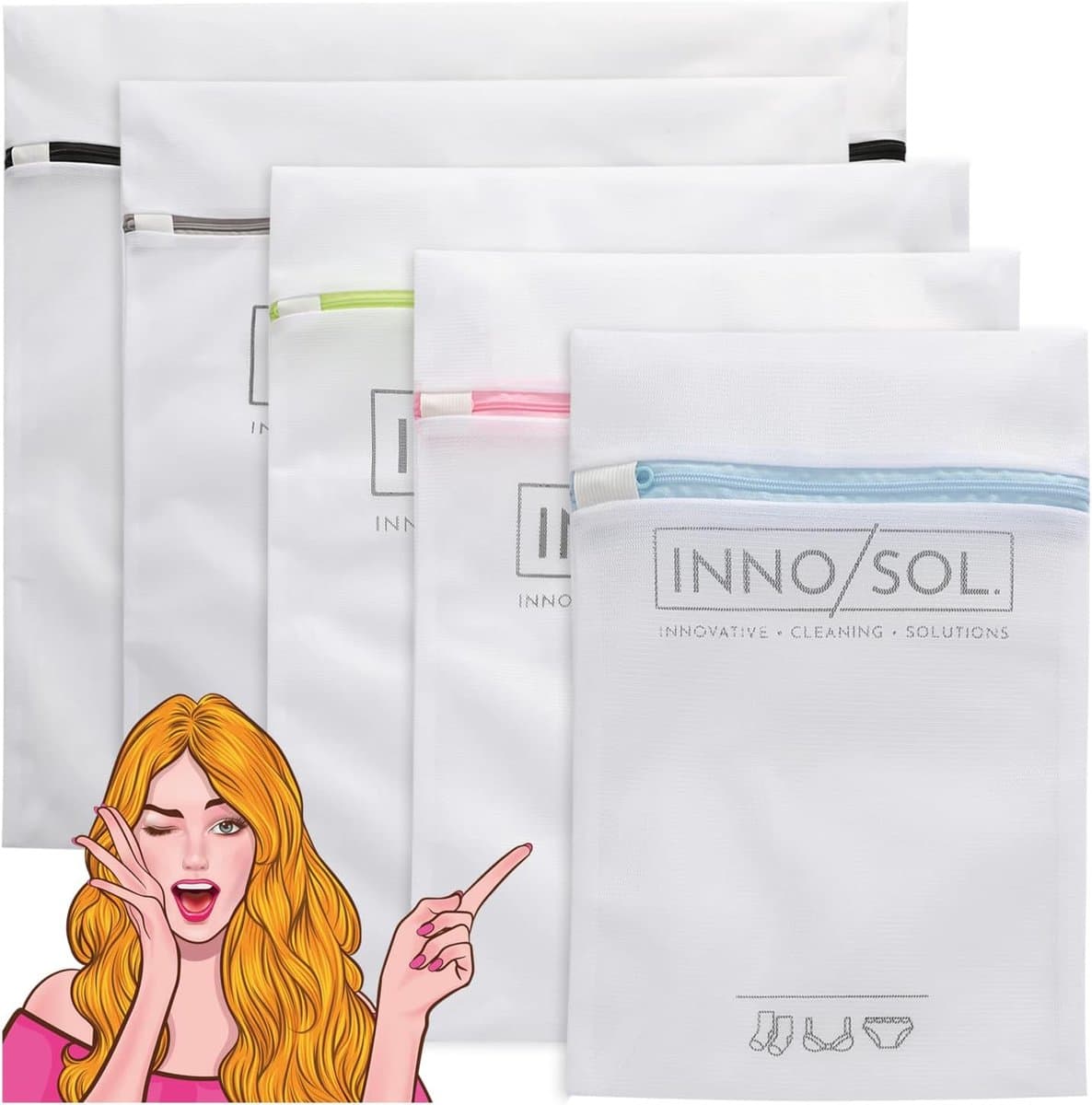 Thijox - XL Waszakken Set van 5, Wasnet voor Kleding, Beddengoed en Schoenen, Beschermende Waszakken voor Wasmachine, Diverse Maten, Ideaal voor Huis — afbeelding 1