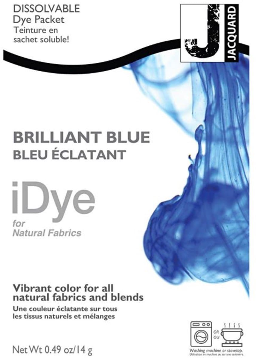 iDye Textielverf Brilliant Blauw - Kledingverf - Stoffenverf - Voor Katoen Zijde Linnen en Rayon - 14 gram — afbeelding 1