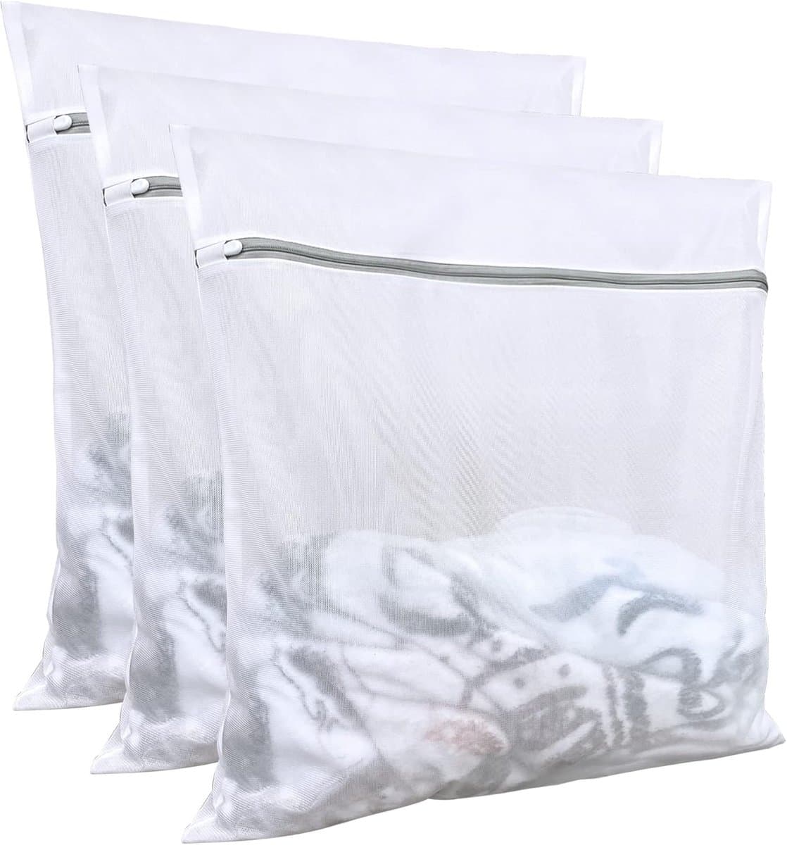 tassen voor was (3 stuks, 24 x 24 inch), grote mesh waszakken, delicate zakken voor wasmachine — afbeelding 1