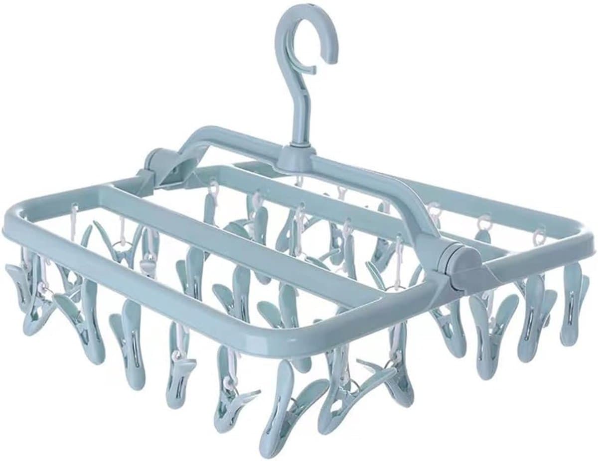 Wasknijpers van kunststof, droogrek kledinghanger, voor sokken, ondergoed, beha's, babykleding, (blauw) — afbeelding 1