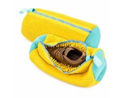 Schoenenwaszak – 2 Stuks – Schoenen Waszak voor Wasmachine & Droger – Sneaker Waszak – Schoenreinigingszak – Herbruikbaar – Geel
