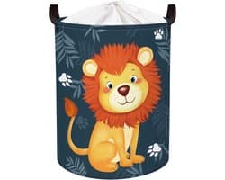 45L Leeuw Inklapbare Kinder Wasmanden voor Slaapkamer Waterdichte Eucalyptus Bladeren Opslag Wasmand met Trekkoord, 36 * 45cm | Opbergdoos voor bestek, wasmand, opvouwbaar, stoffen opbergkubus, speelgoedmand voor kinderen, wasbak, waterdicht