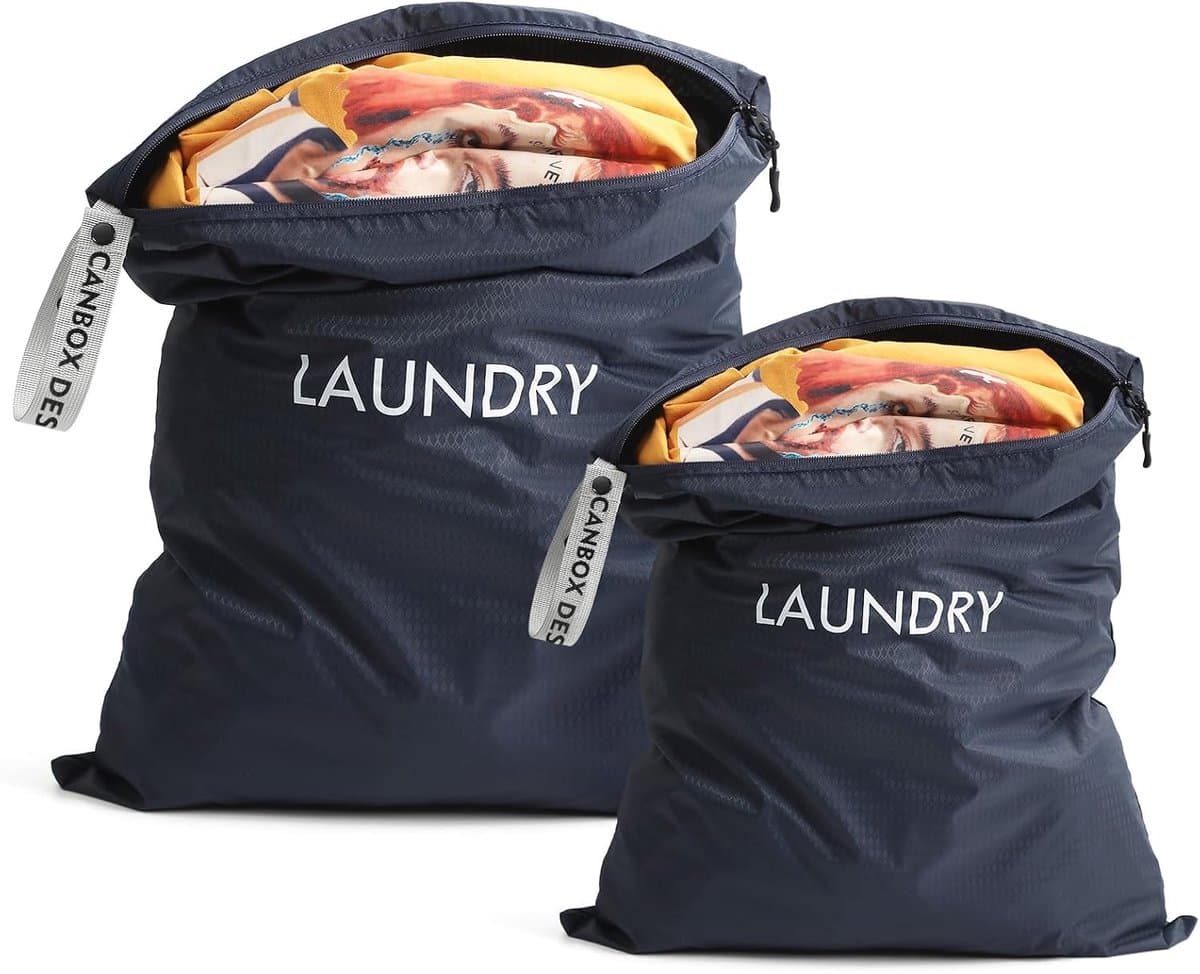 Waszakken, Reizen Waszak Vuile Kleding Organizer | Ritssluiting, Machine Wasbare Waterdichte Waszak, Zwemmen, Yoga, Badpak, Workout, Koffer, Natte Zak, Marineblauw — afbeelding 1