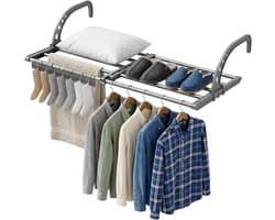 ZRNS® Droogrek Deur - Hangend Wasrek - Handdoekrek Badkamer - Ook voor Balkon of Radiator - Uittrekbaar 38-55 cm