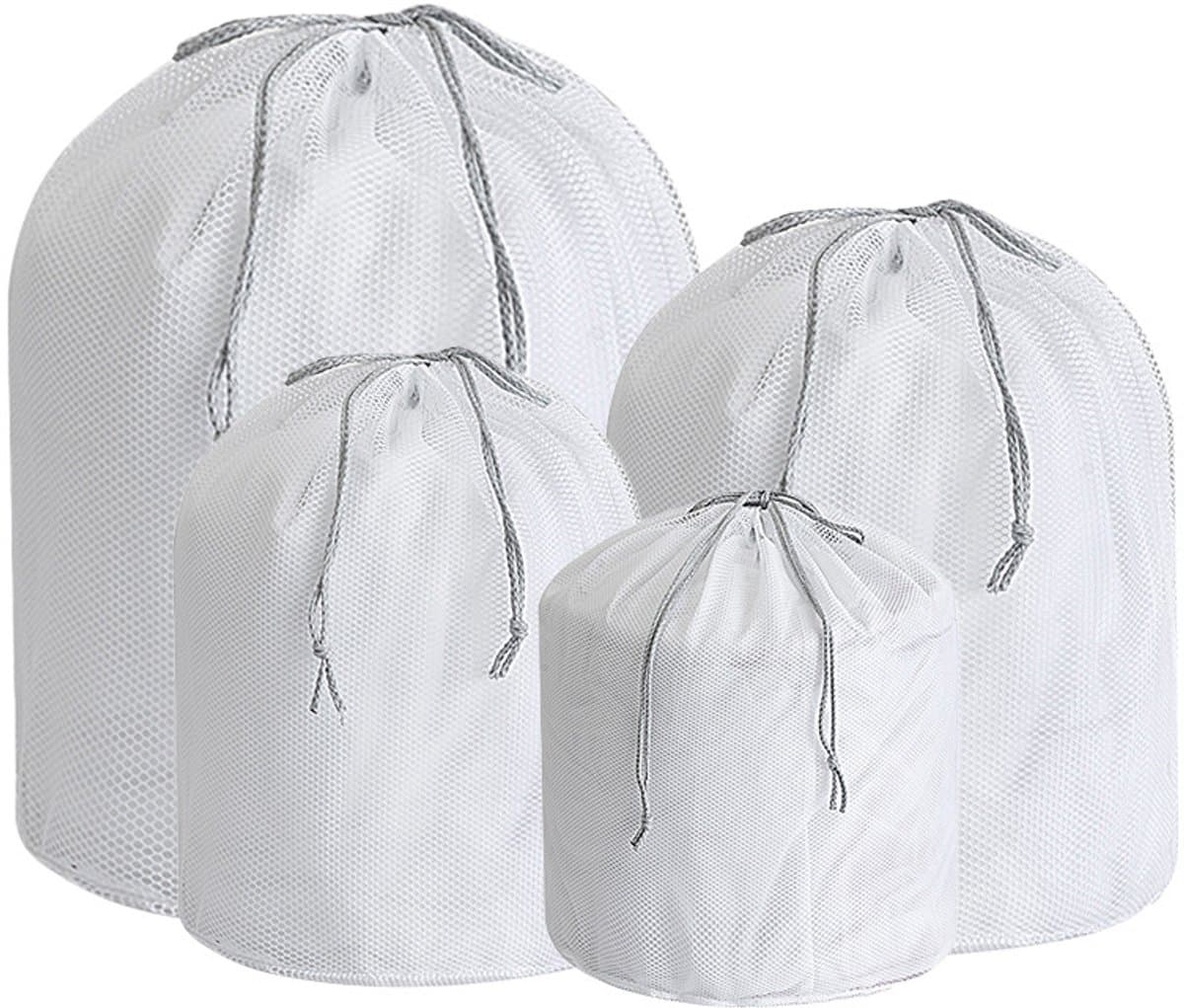Waszakjes - Wasnetten - 4 stuks - Sterke Waszakken - met Trekkoord - 4 maten - Waszak voor wasmachine blouses, beha's, ondergoed, beddengoed, mantels, textiel - Grofmazig — afbeelding 1