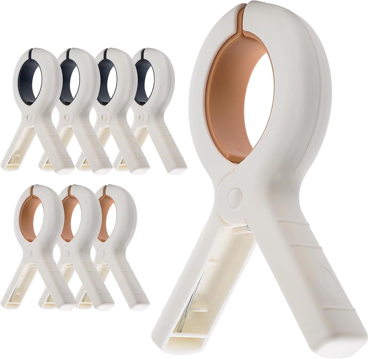 Extra grote strandhanddoekclips - 8 stuks stoelclips, zwaar uitgevoerd | Voor cruises, zwembaden, boten en lounges - Essentiële zomervakantieartikelen - Roestvrijstalen veer en PP - Sterke grip en waterdicht — afbeelding 1