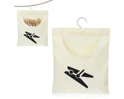 Wasknijperzak - Beige - 35,5 x 26 cm - Duurzaam Canvas met 360° Draaibare Haak - Voor Thuis en Balkon