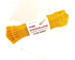 Waslijn - Drooglijn Kledinglijn - Kleding Drogen - Extra Stabiele Staalkabel - 30 meter - Geel