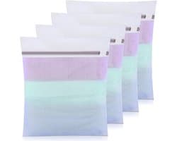 4-delige Wasnet voor Wasmachine, 30 x 40 cm Waszak met Rits voor Kleding, Ondergoed en Babykleding