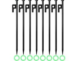 SnelShoppen - Pack van 8 Grondankers, Grondanker 35 cm, Stevige Metalen Peggen, Tentpeggers, Stormbestendig voor Buiten Camping, Hiking en Outdoor Act