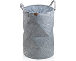 Wasmand met Trekkoord, 33 x 50 cm, Vilt, Rond, Licht Grijs - Kela | Fay