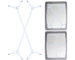 Dutchers® 2x Lakenspanners - Lakenspanner - Dekbedspanners - Dekbedclips - Dekbed Klemmen - Tafelklemmen - Bedbetrels - Verstelbare Elastische Lakenhouders - Overtrekspanners - Universeel - Wit