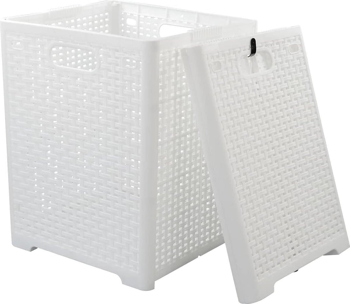 Online Europe, 2 opvouwbare Wasmand, 42L, Wit, 33 x 33 x 44cm — afbeelding 1