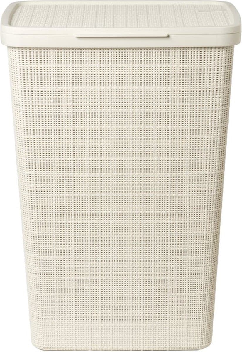 Lux en modern wasmand met deksel - 58 liter - beige — afbeelding 1