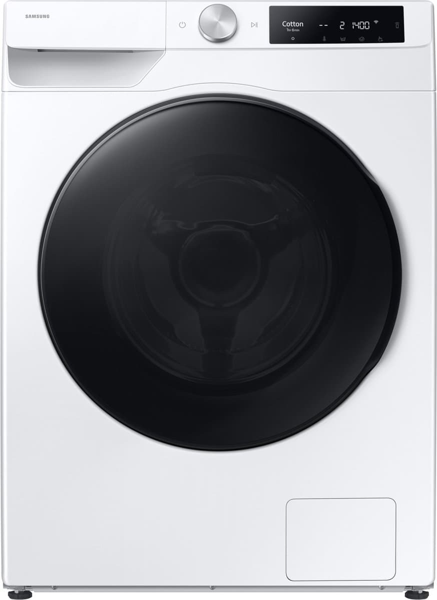 Samsung WD90DG6B85BE, Voorlader, Vrijstaand, Wit, Links, Zwart, Zwart — afbeelding 1