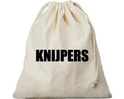 Canvas knijperzak/ opbergzakje knijpers - offwhite - met koord - 25 x 30 cm - Knijperzakken — afbeelding 1