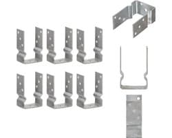 vidaXL - Grondankers - 6 - st - 9x6x15 - cm - gegalvaniseerd - staal - zilverkleurig